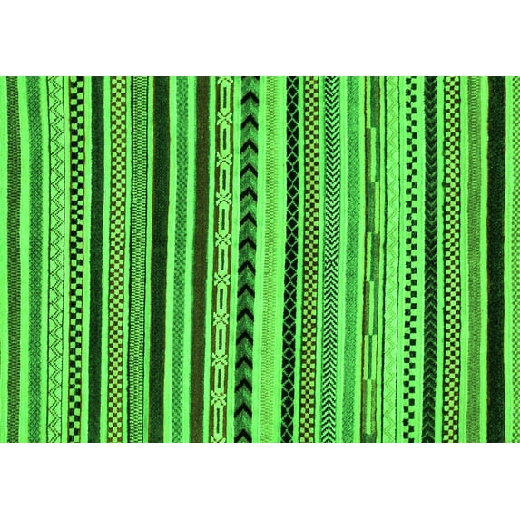 Ahgly Company Indoor Rectangle Abstract Green Modern Area Rugs, 6' x 9'