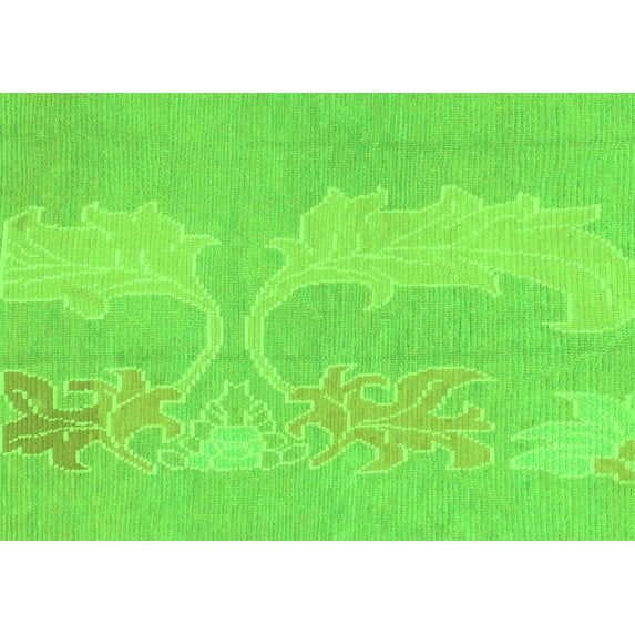 Ahgly Company Indoor Rectangle Abstract Green Modern Area Rugs, 7' x 9'