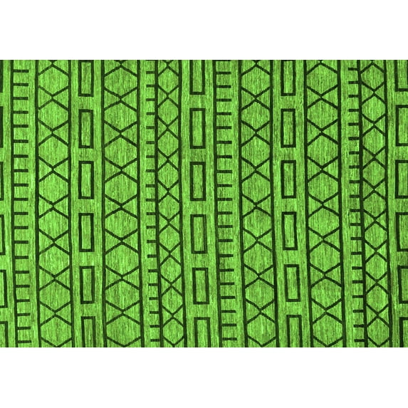 Ahgly Company Indoor Rectangle Abstract Green Modern Area Rugs, 7' x 9'