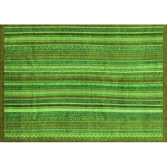 Ahgly Company Indoor Rectangle Abstract Green Modern Area Rugs, 8' x 10'