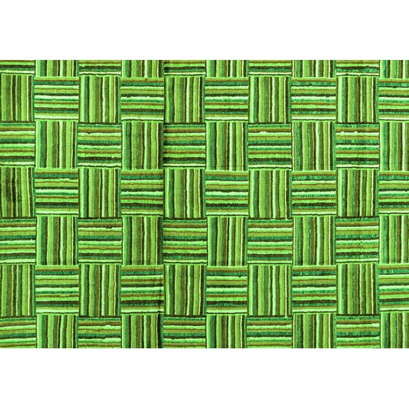 Ahgly Company Indoor Rectangle Abstract Green Modern Area Rugs, 8' x 10'