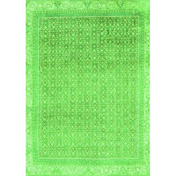 Ahgly Company Indoor Rectangle Abstract Green Modern Area Rugs, 8' x 10'