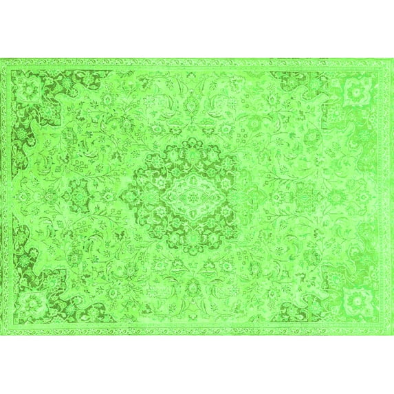 Ahgly Company Indoor Rectangle Abstract Green Modern Area Rugs, 8' x 12'