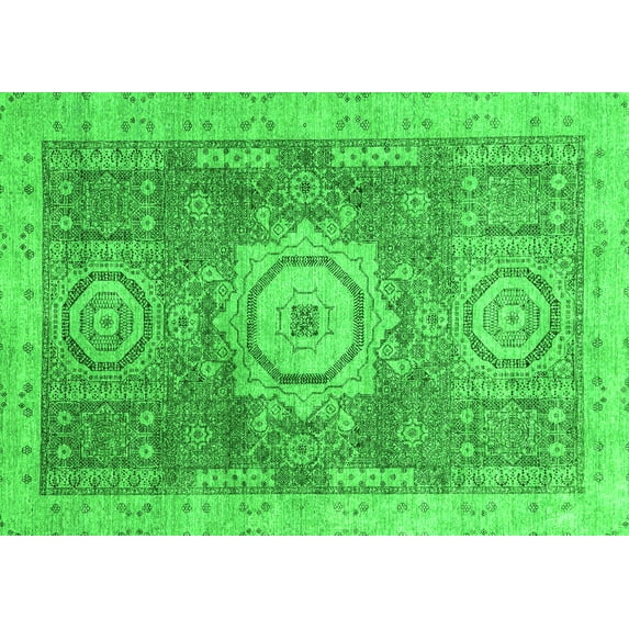 Ahgly Company Indoor Rectangle Abstract Green Modern Area Rugs, 8' x 12'