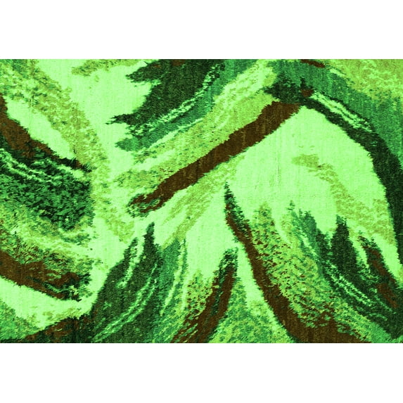 Ahgly Company Indoor Rectangle Abstract Green Modern Area Rugs, 8' x 12'