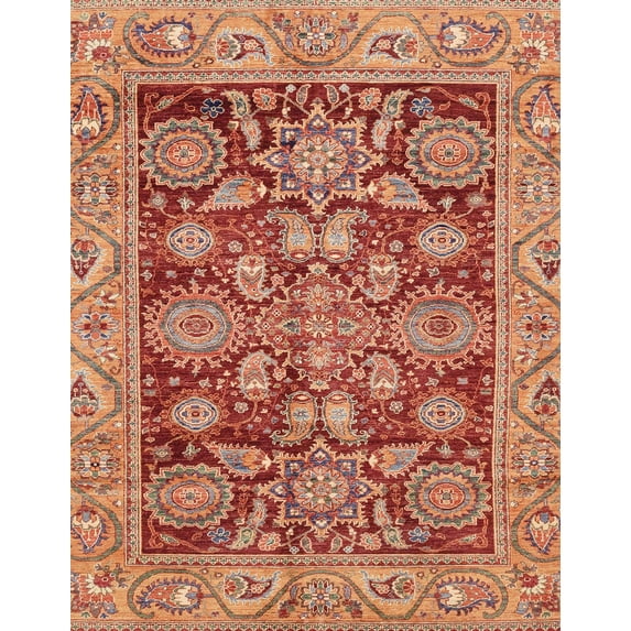Ahgly Company Indoor Rectangle Abstract Lava Red Area Rugs, 8' x 10'