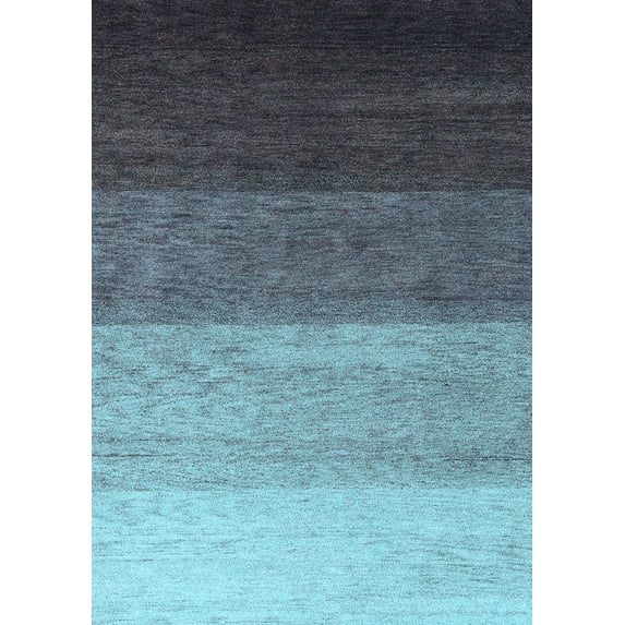 Ahgly Company Indoor Rectangle Abstract Light Blue Modern Area Rugs, 2' x 3'
