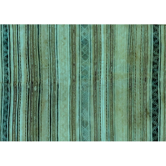 Ahgly Company Indoor Rectangle Abstract Light Blue Modern Area Rugs, 2' x 4'
