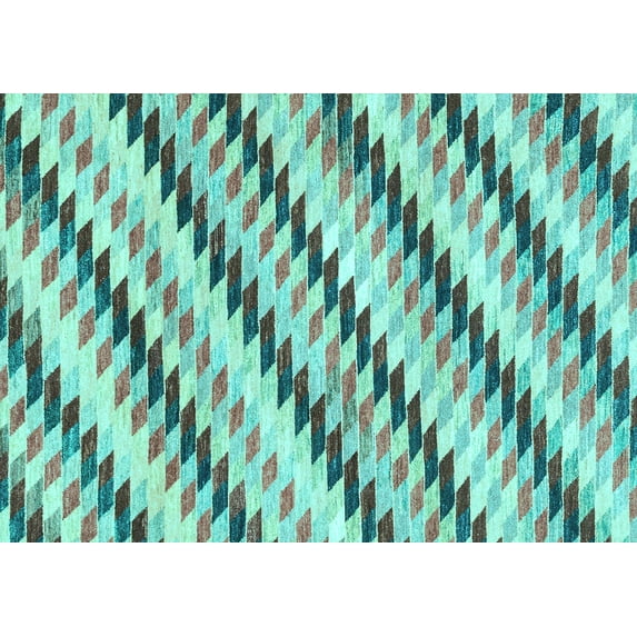 Ahgly Company Indoor Rectangle Abstract Light Blue Modern Area Rugs, 5' x 7'
