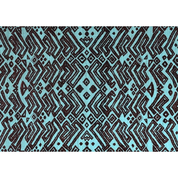 Ahgly Company Indoor Rectangle Abstract Light Blue Modern Area Rugs, 5' x 7'