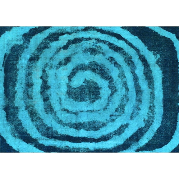 Ahgly Company Indoor Rectangle Abstract Light Blue Modern Area Rugs, 5' x 7'