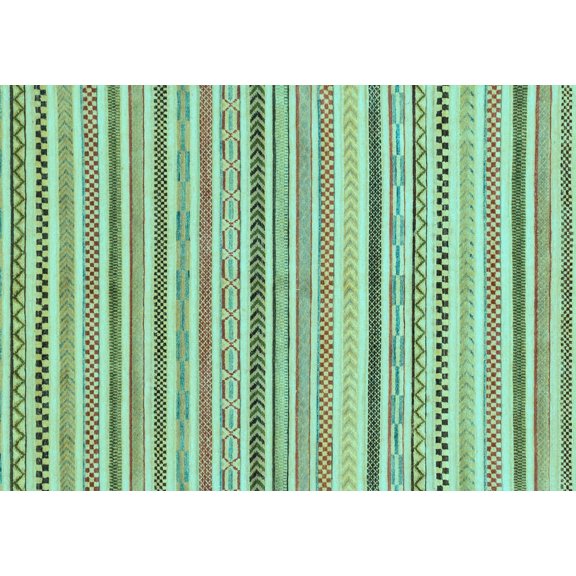 Ahgly Company Indoor Rectangle Abstract Light Blue Modern Area Rugs, 5' x 7'