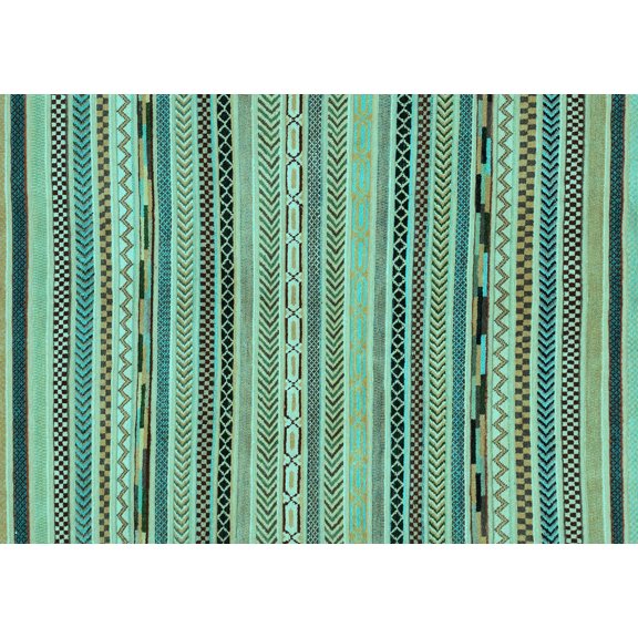 Ahgly Company Indoor Rectangle Abstract Light Blue Modern Area Rugs, 5' x 7'