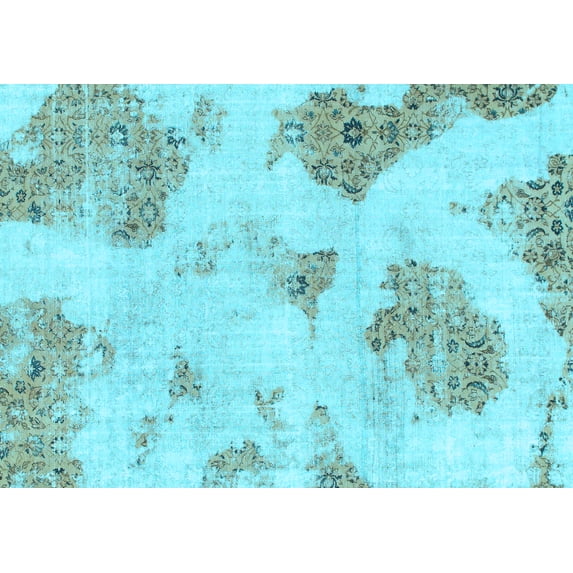 Ahgly Company Indoor Rectangle Abstract Light Blue Modern Area Rugs, 7' x 9'