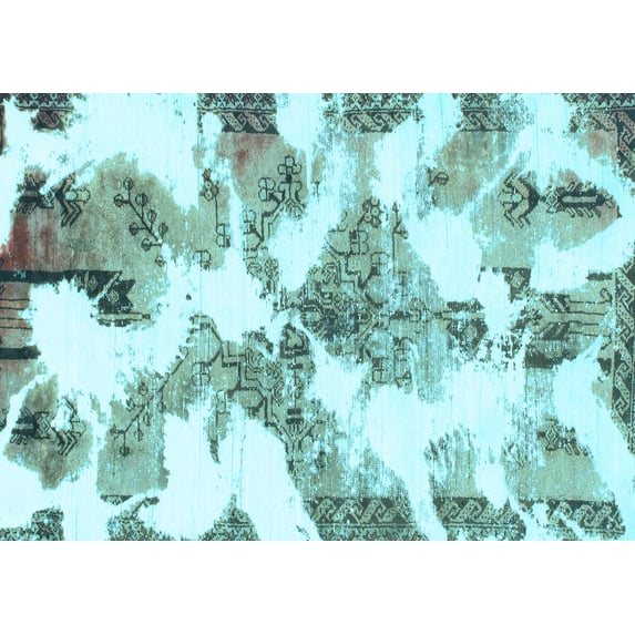 Ahgly Company Indoor Rectangle Abstract Light Blue Modern Area Rugs, 8' x 10'