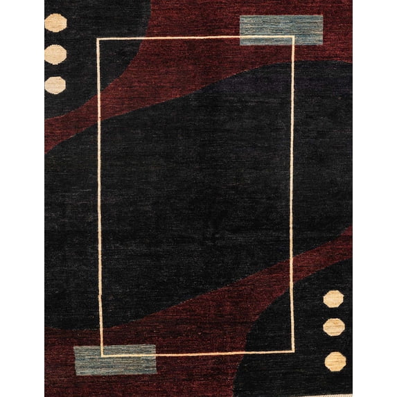 Ahgly Company Indoor Rectangle Abstract Old Burgundy Brown Area Rugs, 6' x 9'