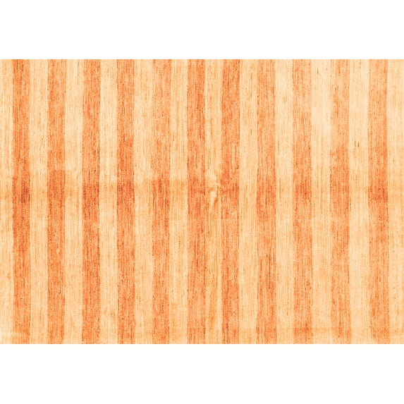 Ahgly Company Indoor Rectangle Abstract Orange Contemporary Area Rugs, 2' x 5'