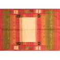 thumbnail image 1 of Ahgly Company Indoor Rectangle Abstract Orange Contemporary Area Rugs, 3' x 5', 1 of 1