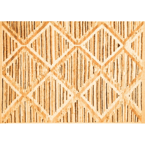 Ahgly Company Indoor Rectangle Abstract Orange Contemporary Area Rugs, 5' x 8'