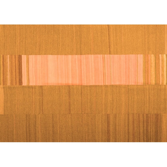 Ahgly Company Indoor Rectangle Abstract Orange Contemporary Area Rugs, 7' x 10'