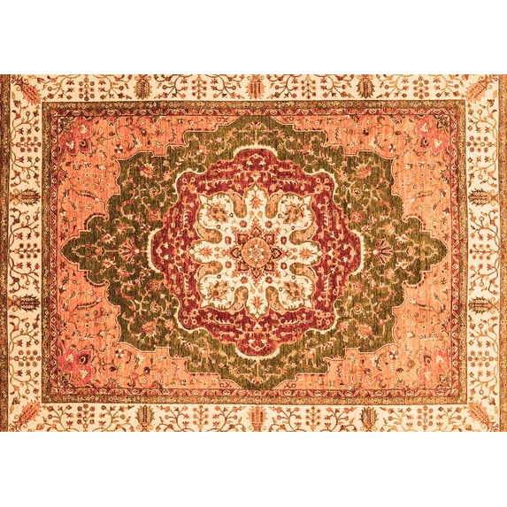 Ahgly Company Indoor Rectangle Abstract Orange Modern Area Rugs, 2' x 4'