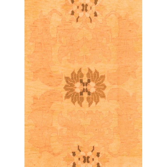 Ahgly Company Indoor Rectangle Abstract Orange Modern Area Rugs, 2' x 4'