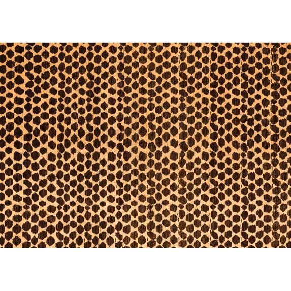 Ahgly Company Indoor Rectangle Abstract Orange Modern Area Rugs, 2' x 5'