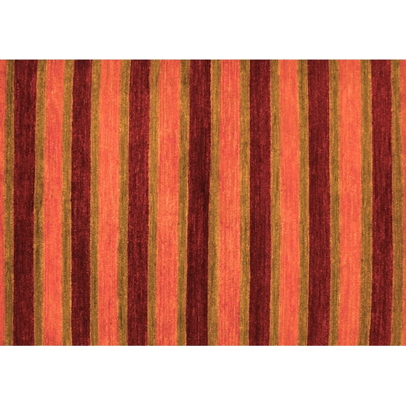 Ahgly Company Indoor Rectangle Abstract Orange Modern Area Rugs, 3' x 5'