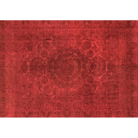 Ahgly Company Indoor Rectangle Abstract Orange Modern Area Rugs, 3' x 5'