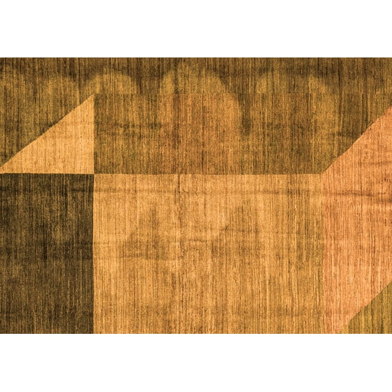 Ahgly Company Indoor Rectangle Abstract Orange Modern Area Rugs, 5' x 7'