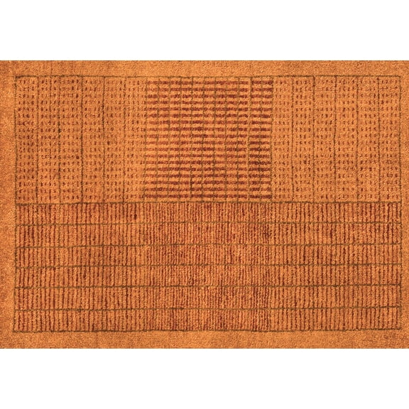 Ahgly Company Indoor Rectangle Abstract Orange Modern Area Rugs, 5' x 7'