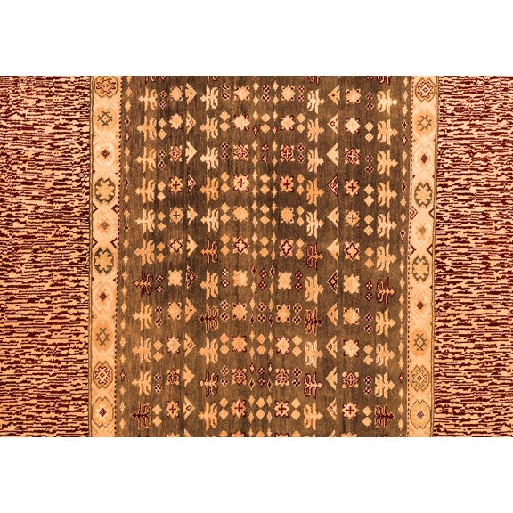 Ahgly Company Indoor Rectangle Abstract Orange Modern Area Rugs, 5' x 7'
