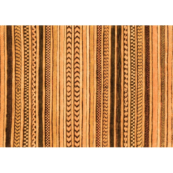 Ahgly Company Indoor Rectangle Abstract Orange Modern Area Rugs, 5' x 8'