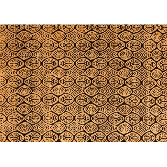 Ahgly Company Indoor Rectangle Abstract Orange Modern Area Rugs, 5' x 8'