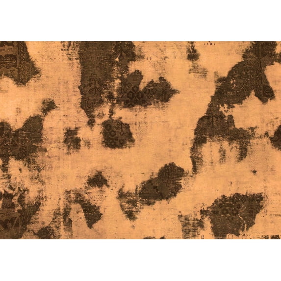 Ahgly Company Indoor Rectangle Abstract Orange Modern Area Rugs, 7' x 10'
