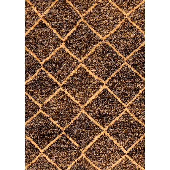 Ahgly Company Indoor Rectangle Abstract Orange Modern Area Rugs, 7' x 9'