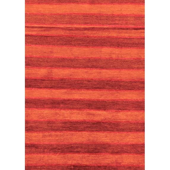 Ahgly Company Indoor Rectangle Abstract Orange Modern Area Rugs, 7' x 9'