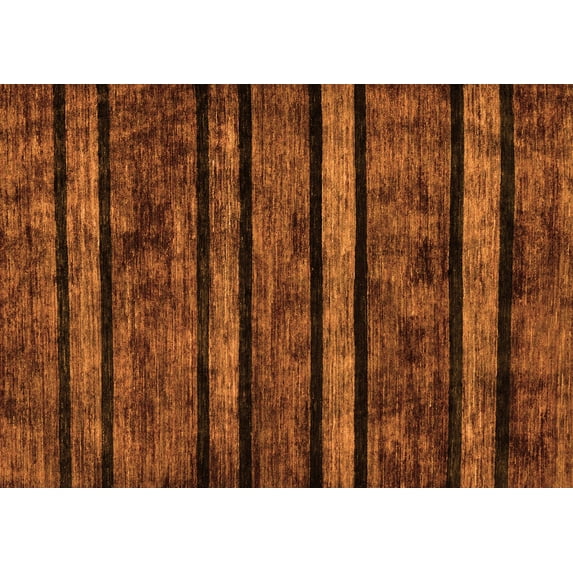 Ahgly Company Indoor Rectangle Abstract Orange Modern Area Rugs, 8' x 10'