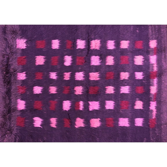 Ahgly Company Indoor Rectangle Abstract Pink Contemporary Area Rugs, 5' x 7'