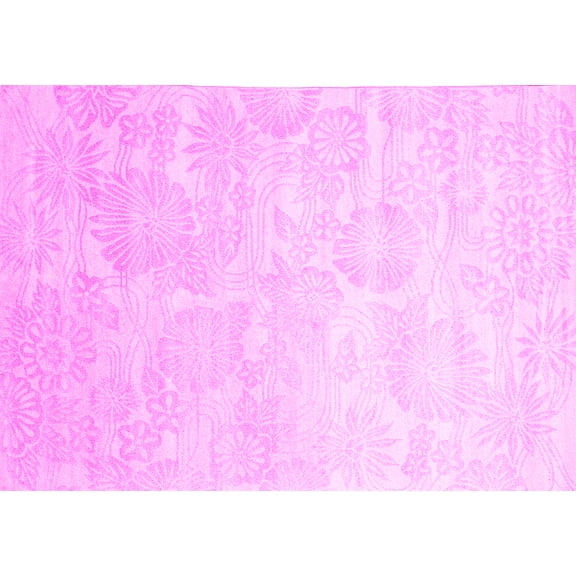 Ahgly Company Indoor Rectangle Abstract Pink Contemporary Area Rugs, 7' x 10'