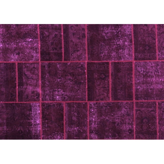 Ahgly Company Indoor Rectangle Abstract Pink Contemporary Area Rugs, 8' x 10'