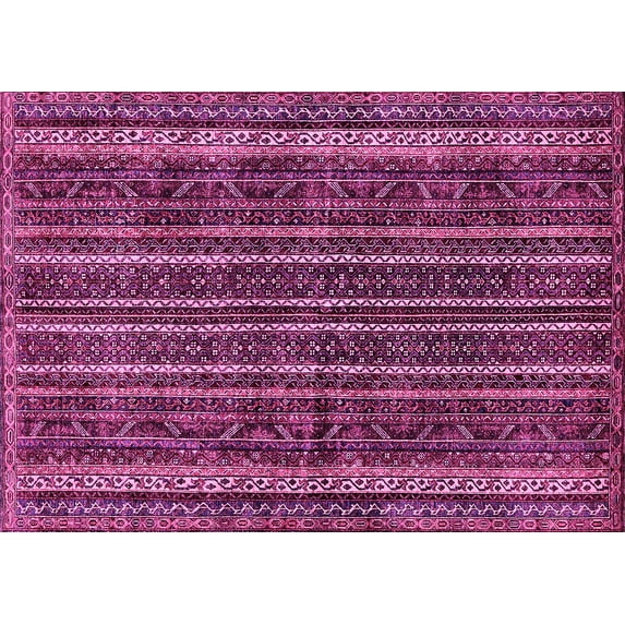 Ahgly Company Indoor Rectangle Abstract Pink Modern Area Rugs, 2' x 4'