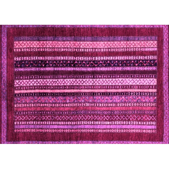 Ahgly Company Indoor Rectangle Abstract Pink Modern Area Rugs, 2' x 5'