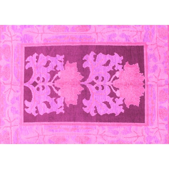 Ahgly Company Indoor Rectangle Abstract Pink Modern Area Rugs, 5' x 7'