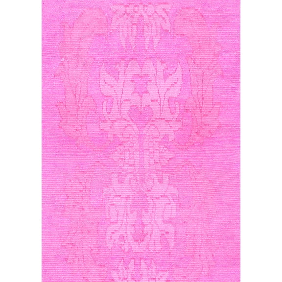 Ahgly Company Indoor Rectangle Abstract Pink Modern Area Rugs, 5' x 7'