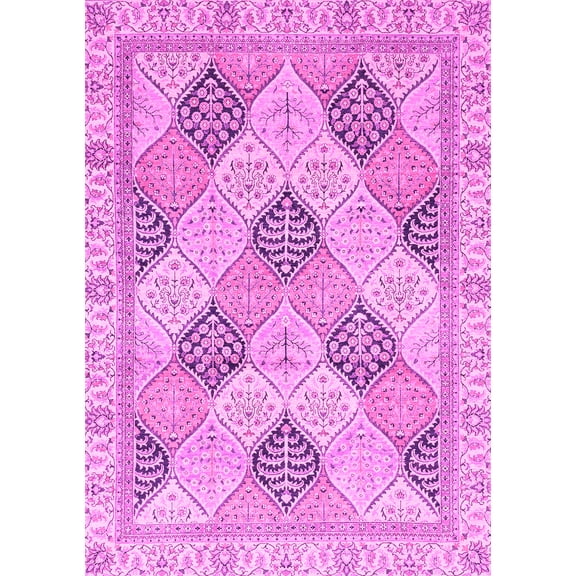 Ahgly Company Indoor Rectangle Abstract Pink Modern Area Rugs, 5' x 7'