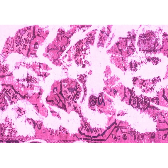 Ahgly Company Indoor Rectangle Abstract Pink Modern Area Rugs, 5' x 7'