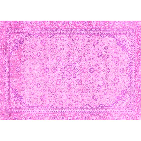Ahgly Company Indoor Rectangle Abstract Pink Modern Area Rugs, 5' x 7'