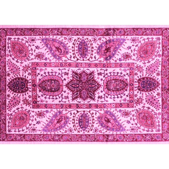Ahgly Company Indoor Rectangle Abstract Pink Modern Area Rugs, 5' x 8'
