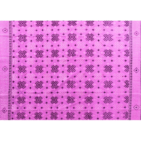 Ahgly Company Indoor Rectangle Abstract Pink Modern Area Rugs, 7' x 9'